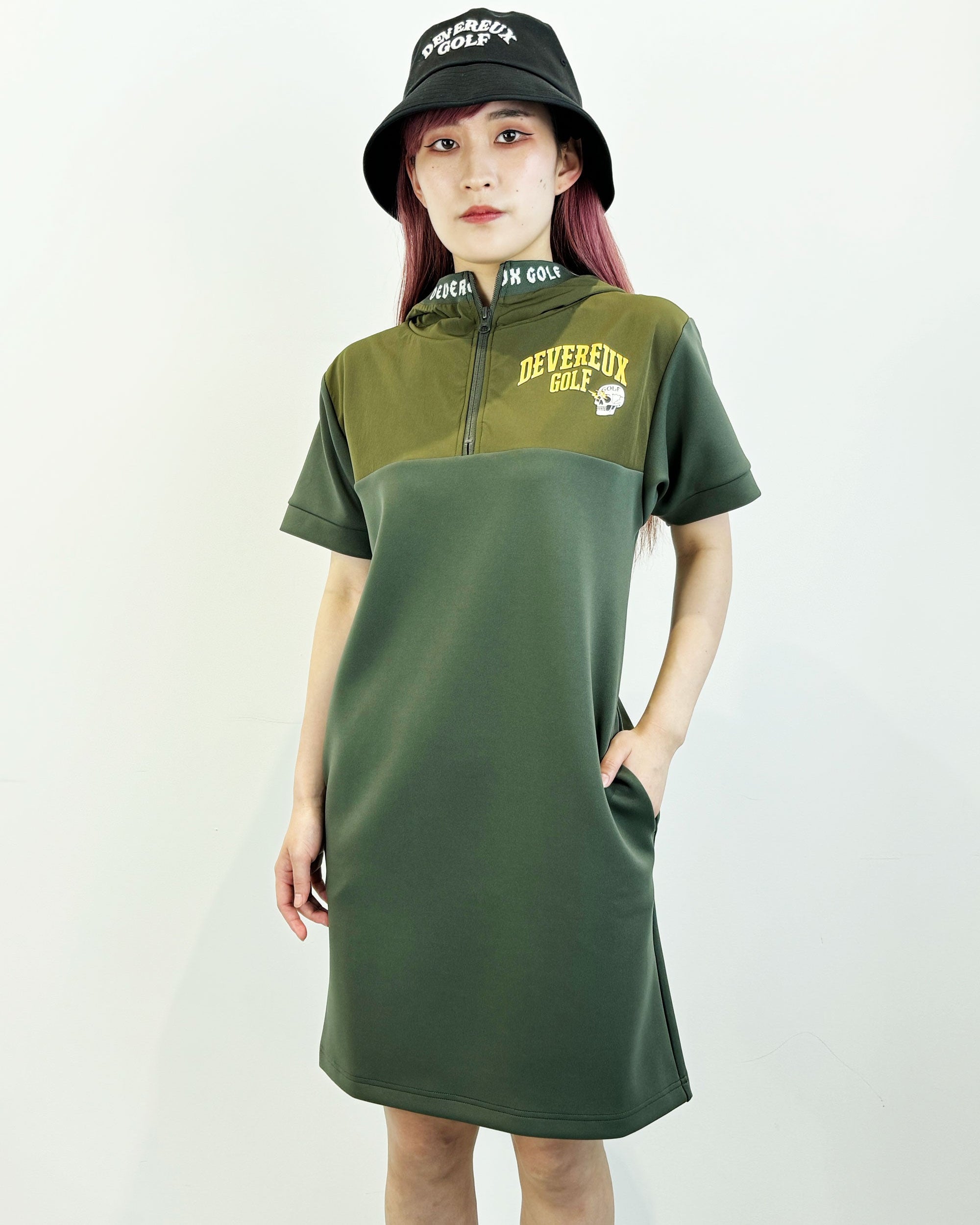 WOMEN ダンボールジャージハーフジップOP 763472096 KHAKI