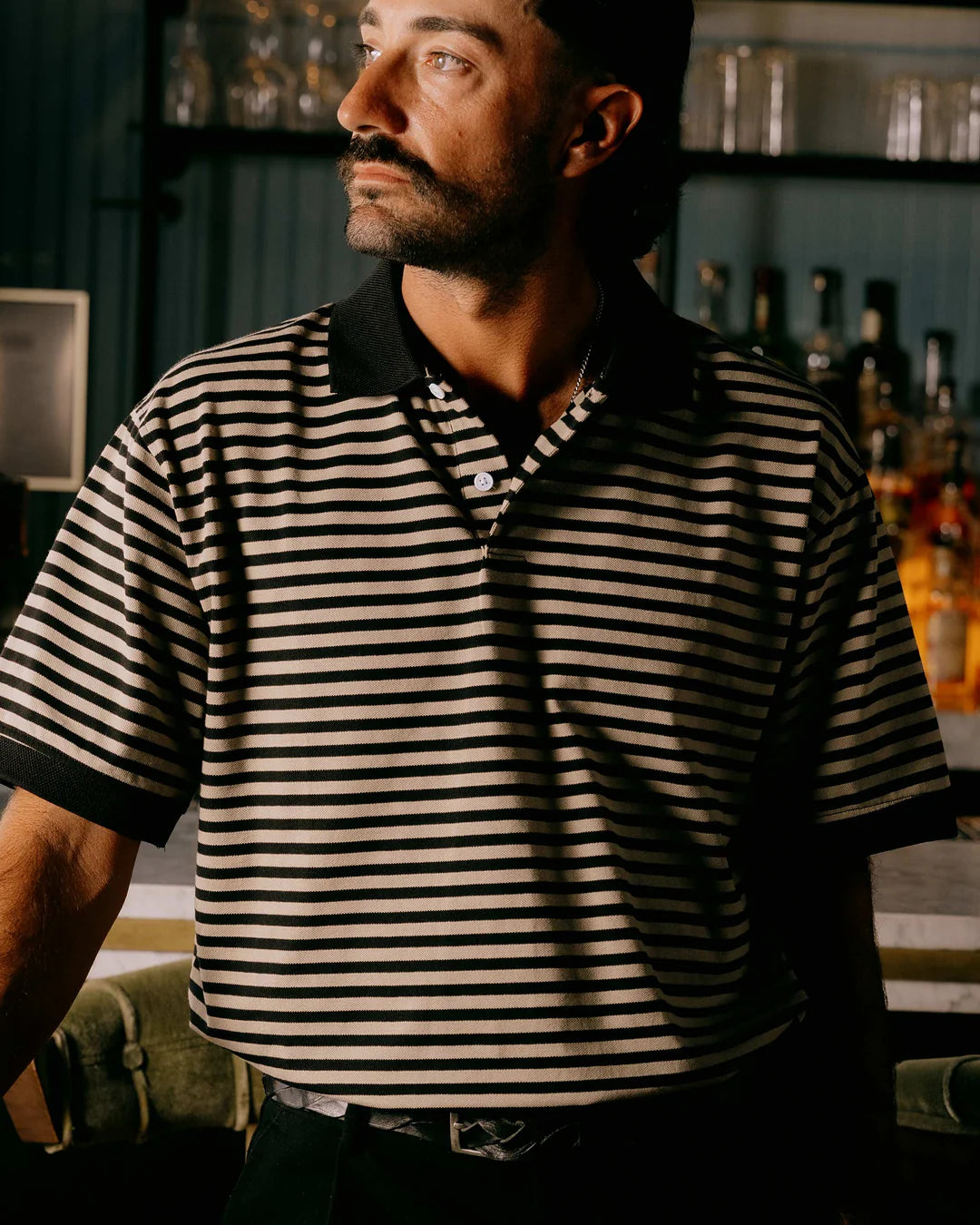 Camelback Polo 075362013-Black / Mushroom Stripe