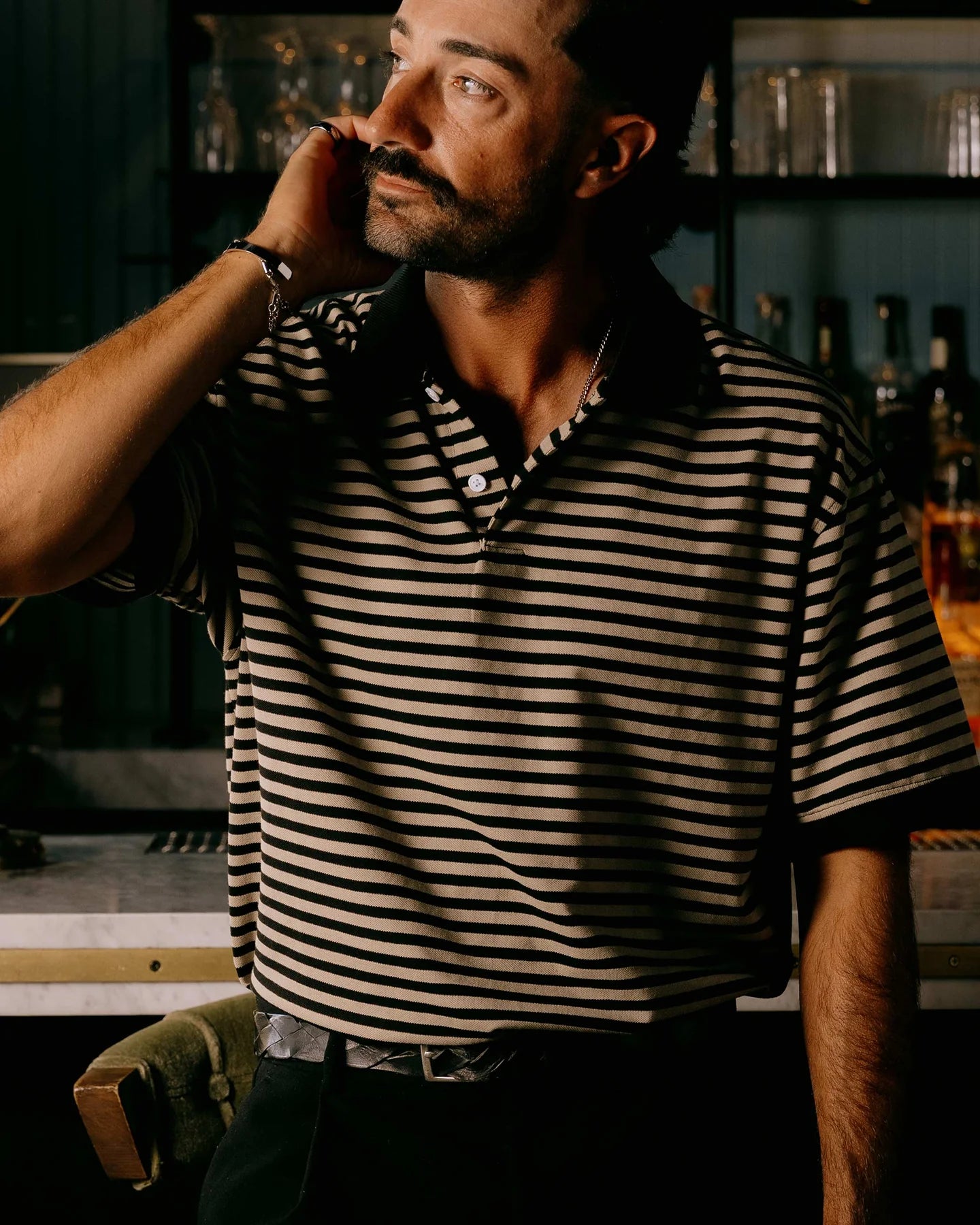 Camelback Polo 075362013-Black / Mushroom Stripe