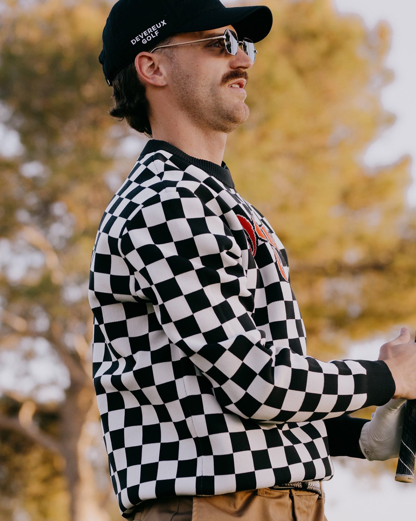 Café Racer Checker Knit 763472704 BLACK