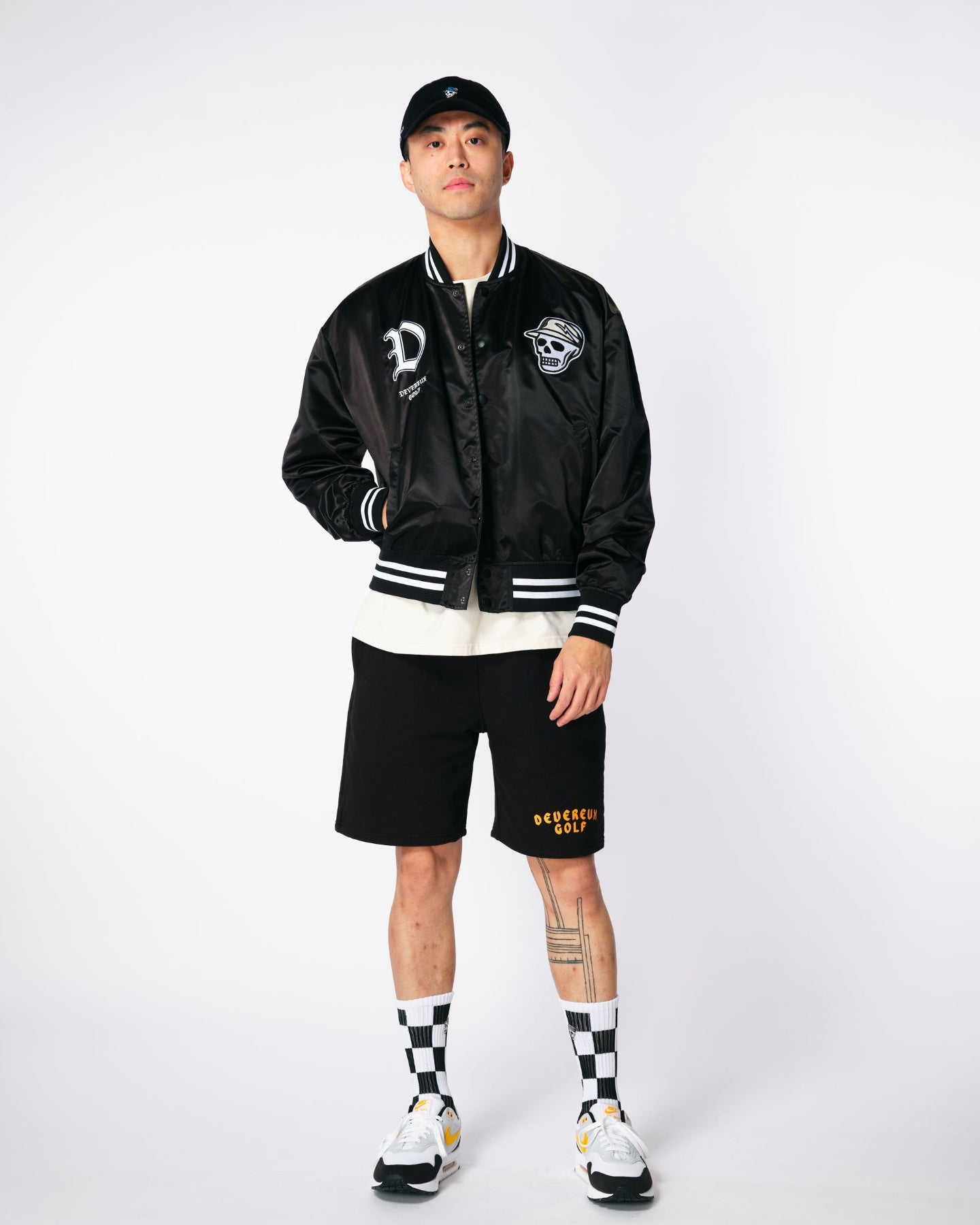 Satin Black Bomber Jacket 763432103-BLACK