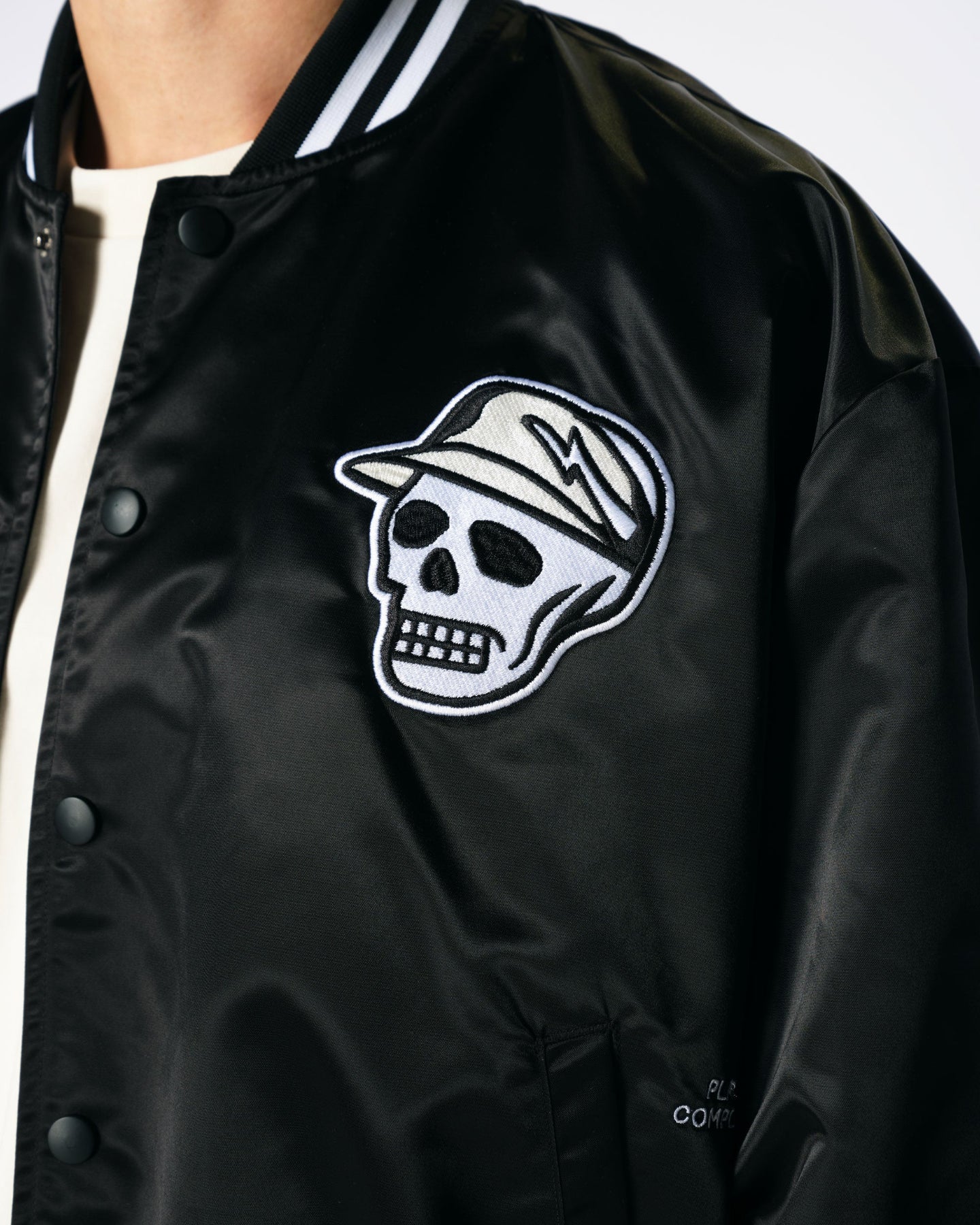 Satin Black Bomber Jacket 763432103-BLACK