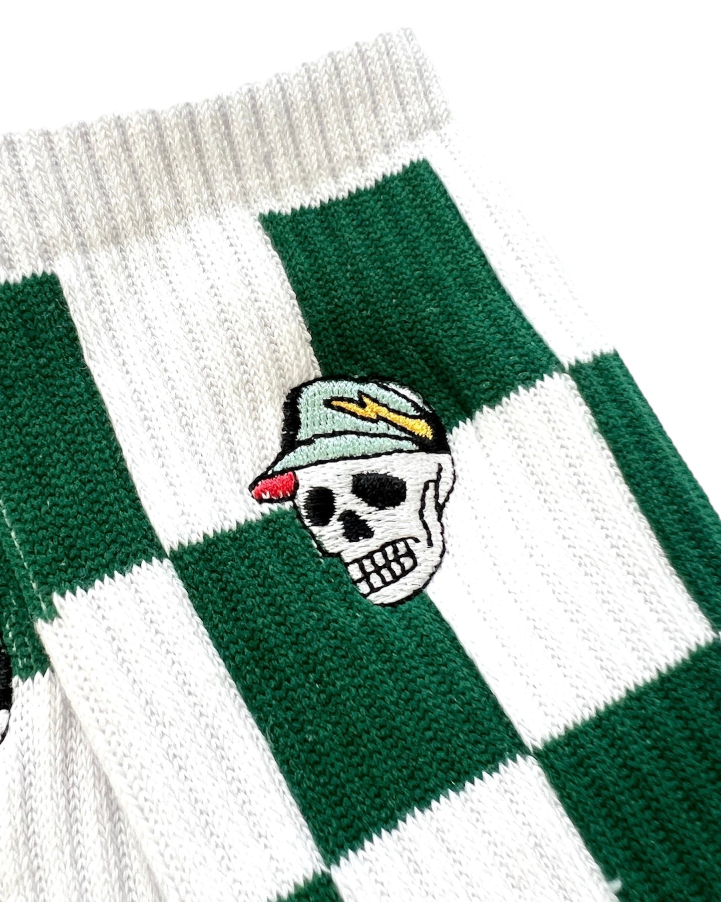 WOMEN FLAG CHECK REGULAR SOCKS 763472806-WHITE/GREEN