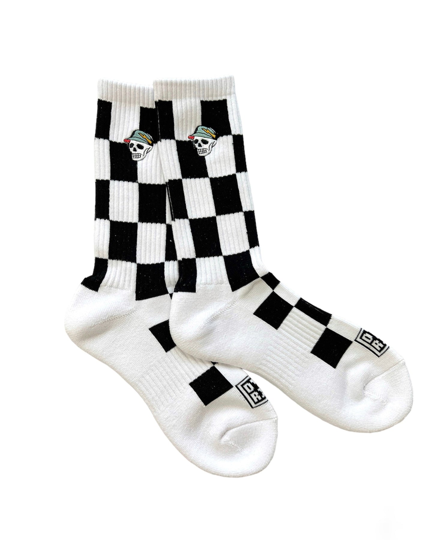 MEN FLAG CHECK REGULAR SOCKS 763472801-WHITE/BLACK