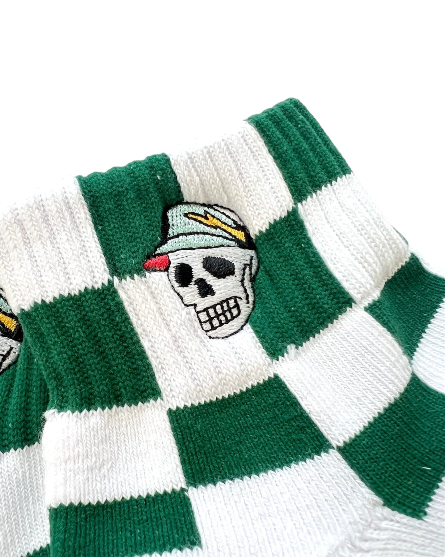 MEN FLAG CHECK SHORT SOCKS 763472800-WHITE/GREEN