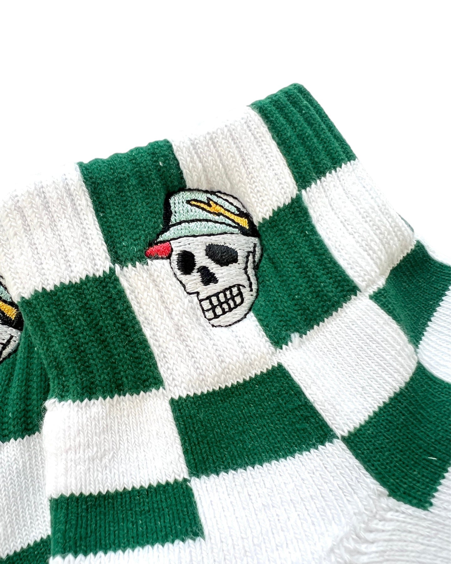 WOMEN FLAG CHECK SHORT SOCKS 763472805-WHITE/GREEN