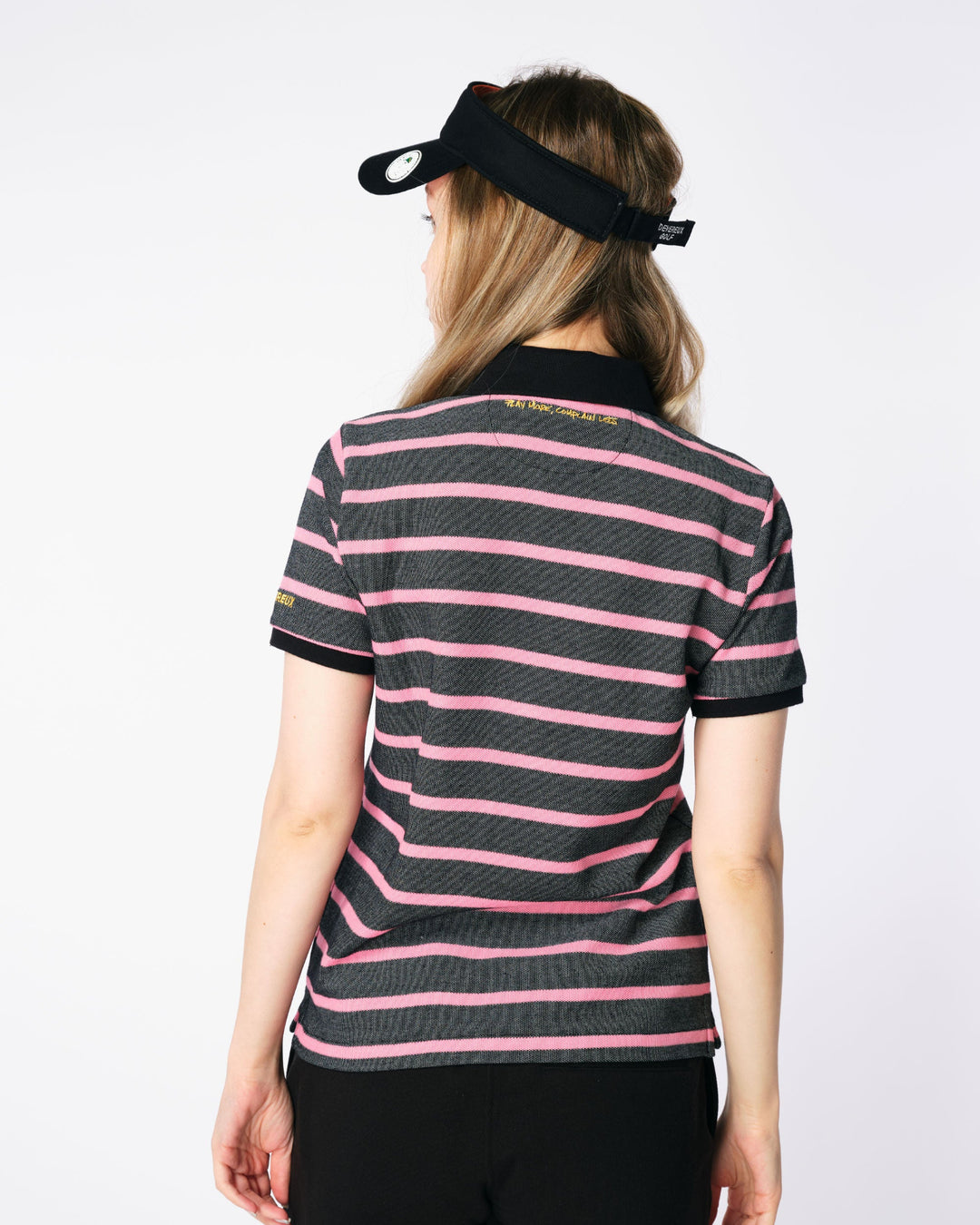 WOMEN Classic OX Border Polo 763472084 BLACK×PINK
