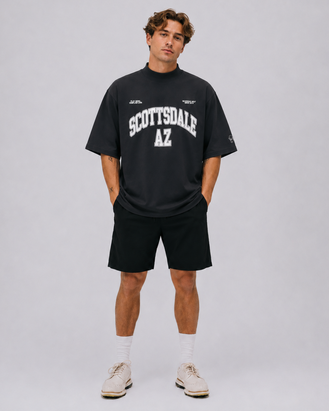 DVG SCOTTSDALE OVER FIT MOCK TEE 075764015-BLACK