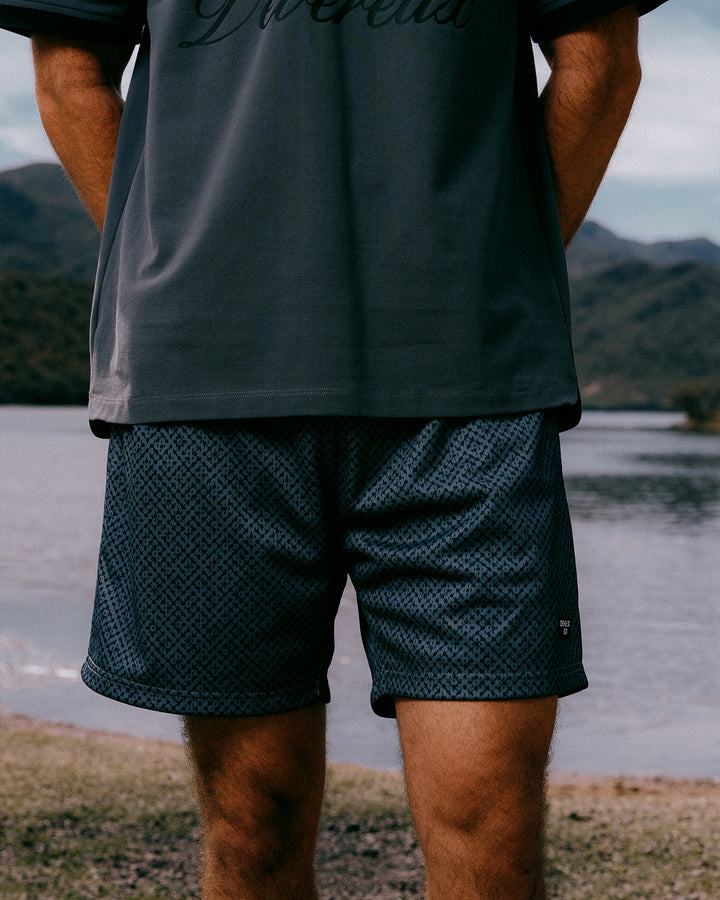 Printed Golf Mesh Short 075362402-Western Sky Labyrinth