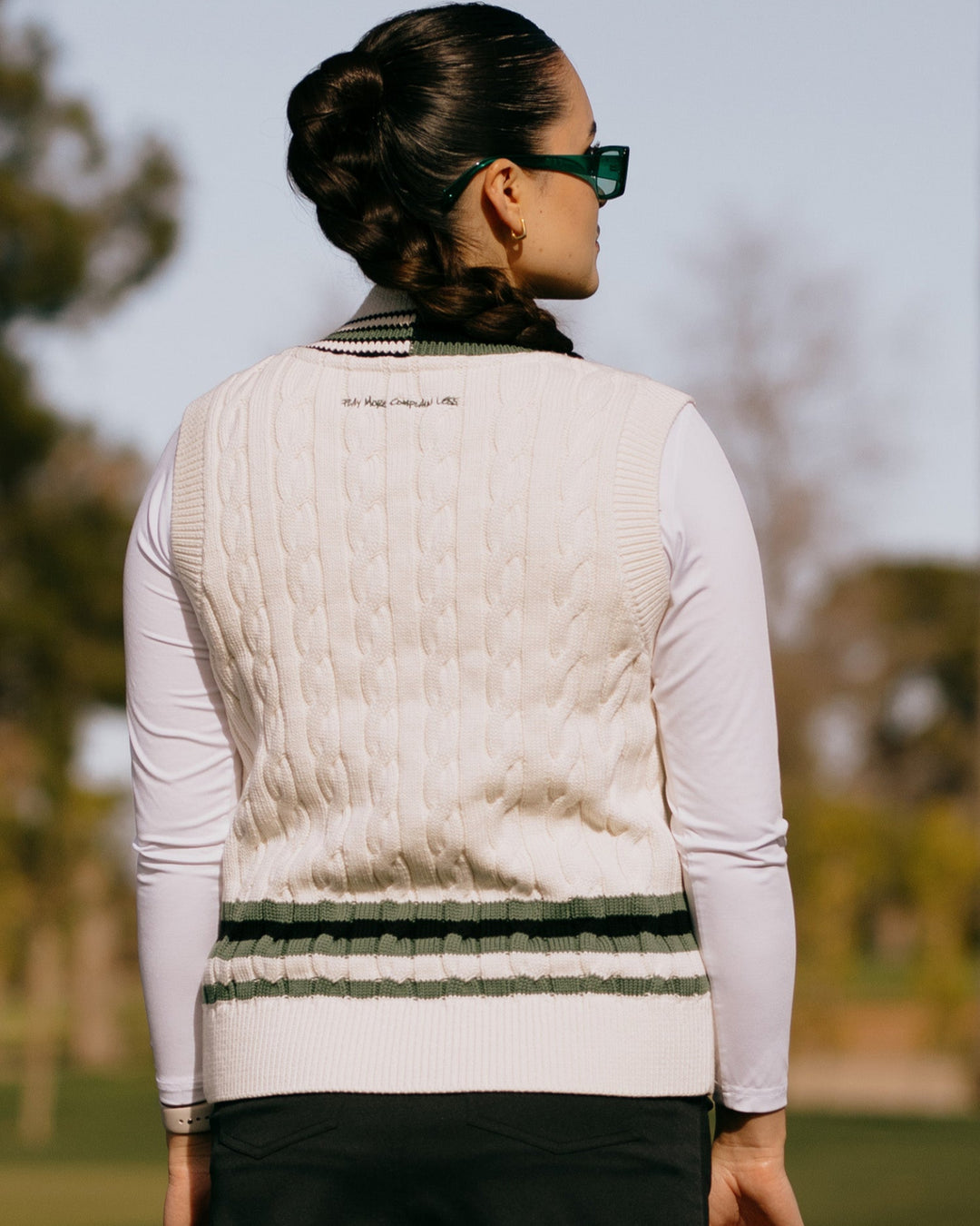 WOMEN Cotton Cable Vest 763472776 GREEN