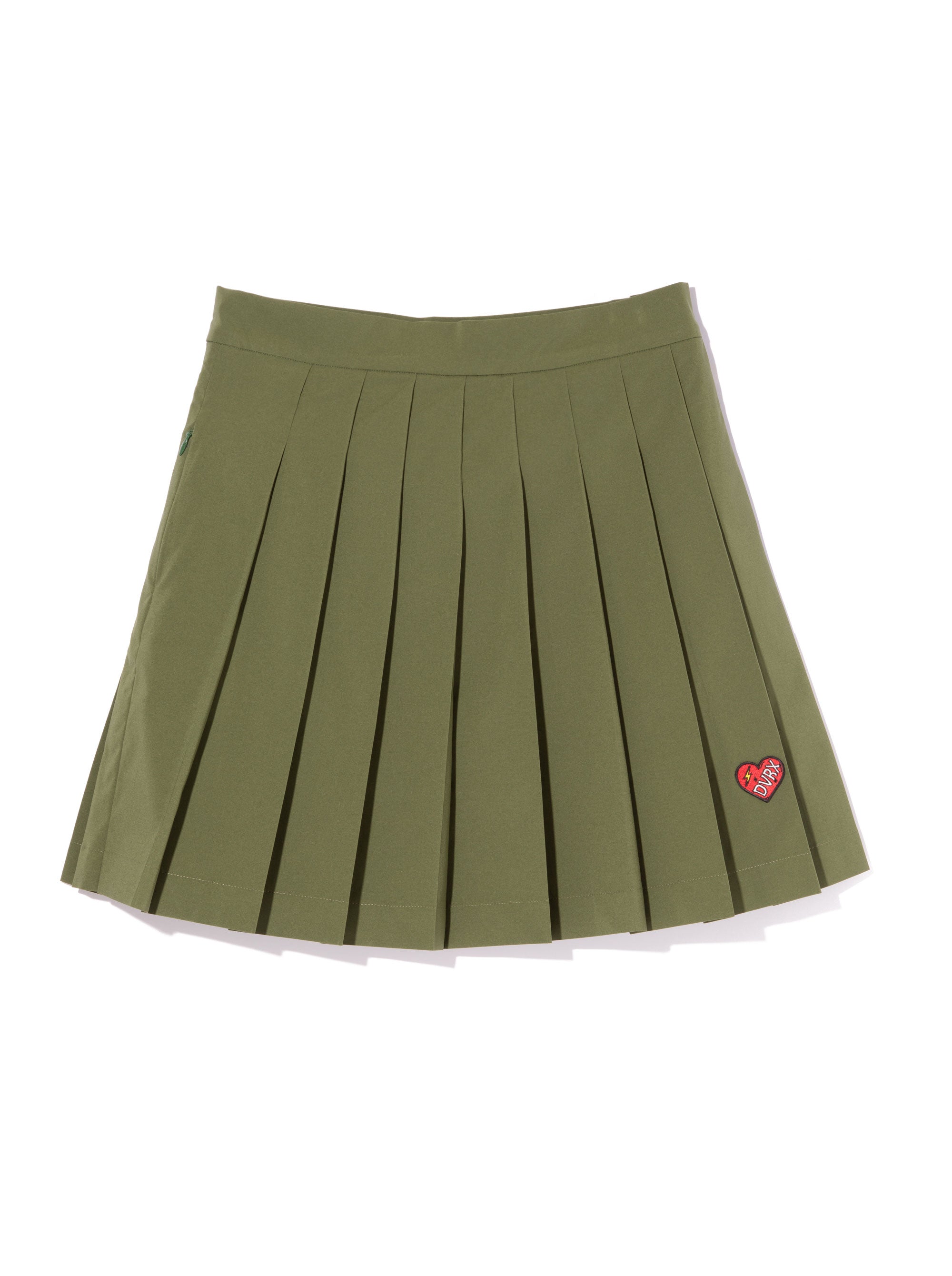 WOMENS DVRX Heart Pleated SK 763474477-KHAKI