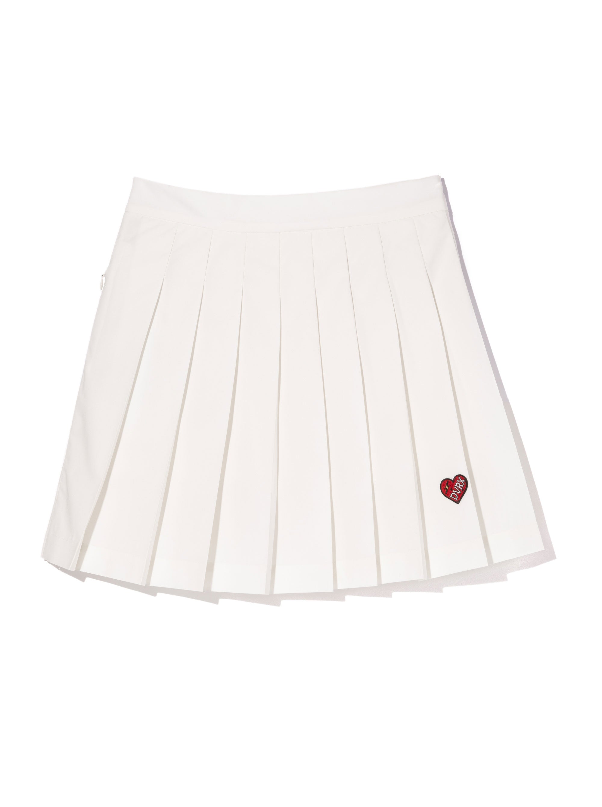 WOMENS DVRX Heart Pleated SK 763474477-WHITE