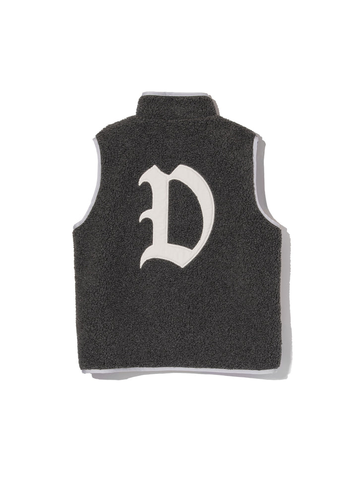 WOMEN Highly AshビンテージシープボアFull Zip VEST 763474176-CHARCOAL