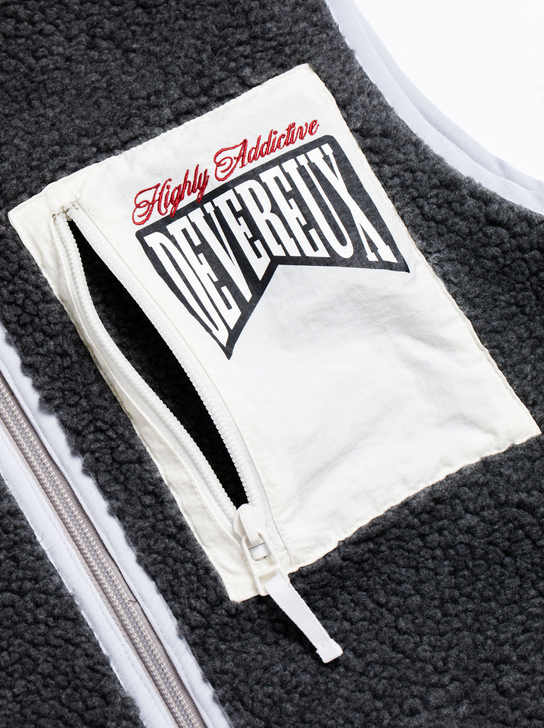 WOMEN Highly AshビンテージシープボアFull Zip VEST 763474176-CHARCOAL