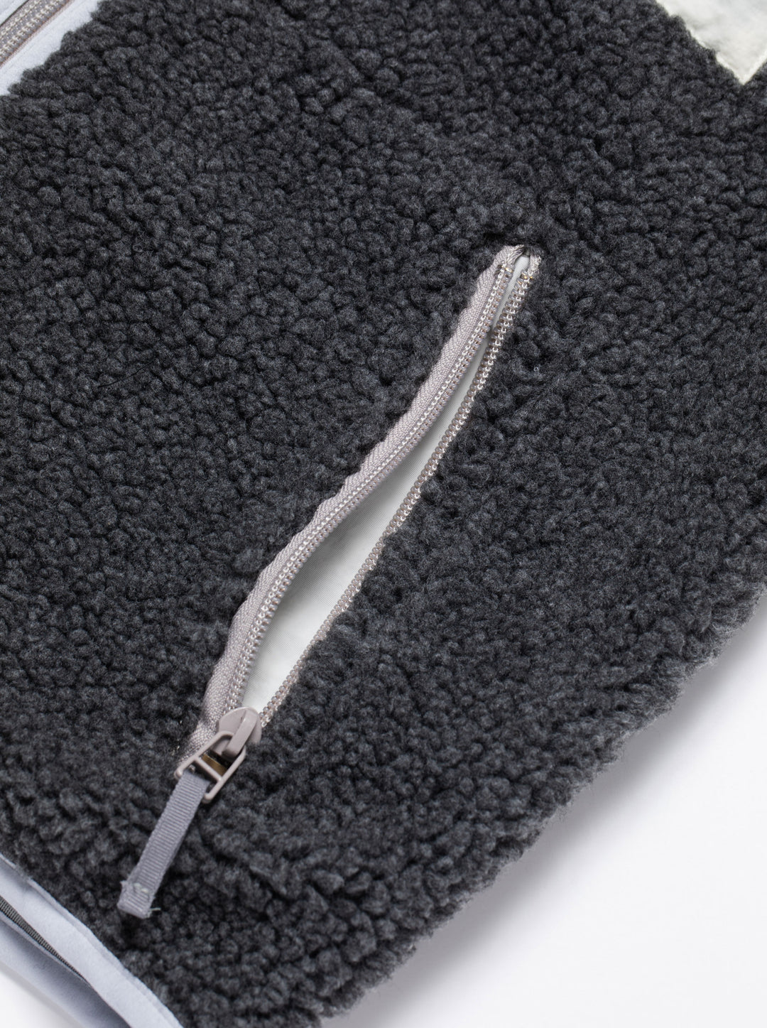 WOMEN Highly AshビンテージシープボアFull Zip VEST 763474176-CHARCOAL