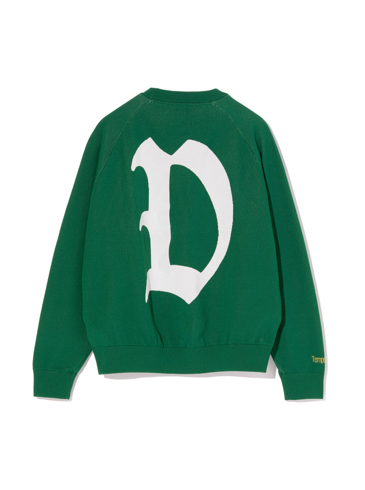 WOMEN 16G D Logo Knit Crewneck 763474772-DUCK GREEN