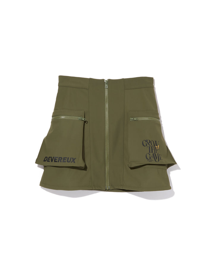 WOMEN  三層フリース フロントジップスカート 763474476-KHAKI