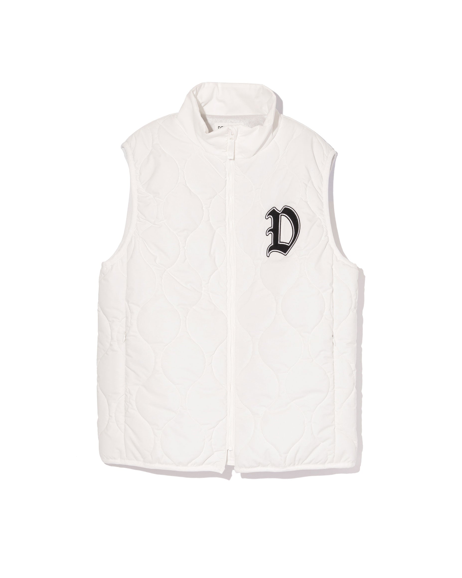 D Quilt Full Zip Vest 763474113-WHITE