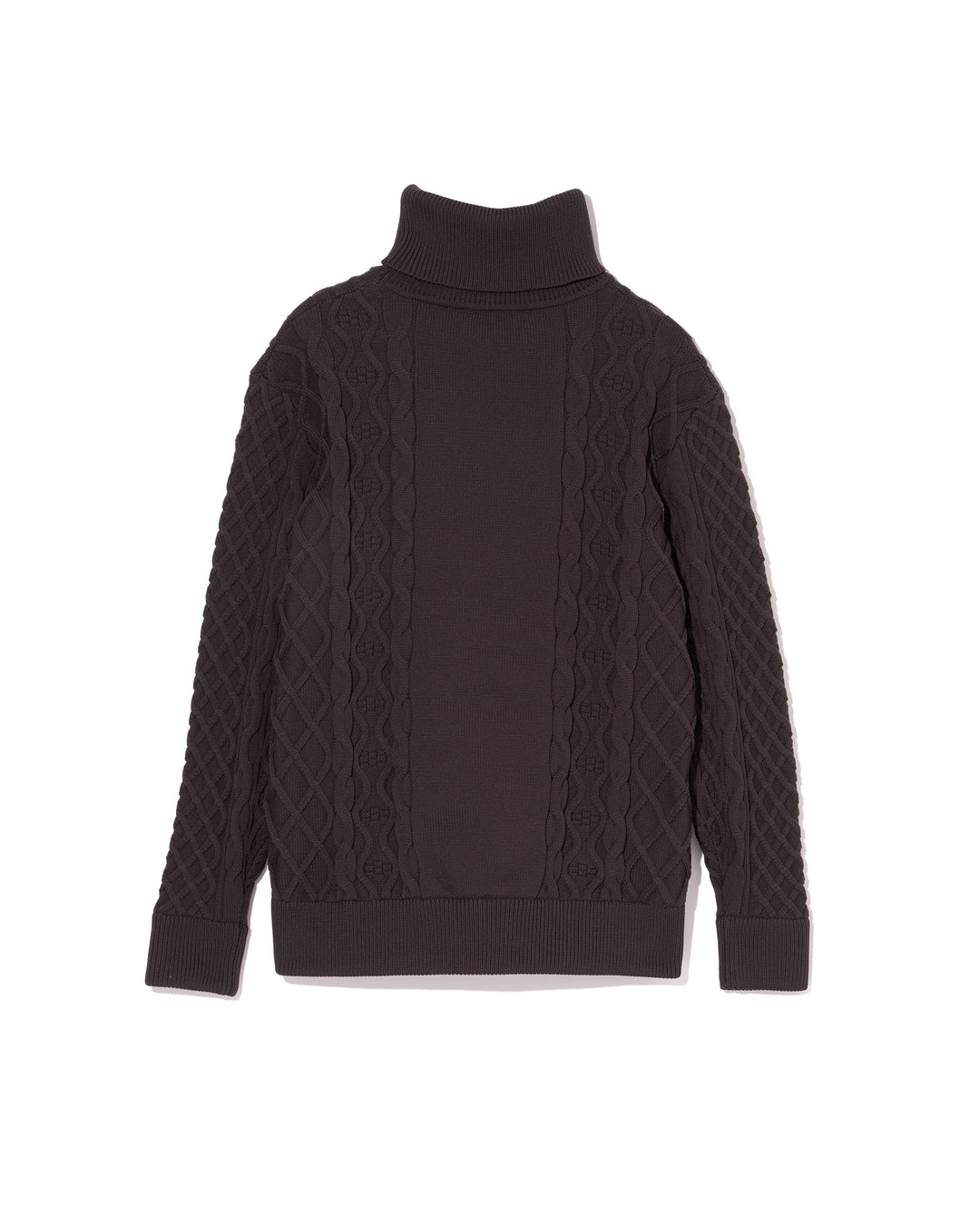 WOMEN 7G DVRX Knit Cable Turtle Neck-763474776-CHARCOAL