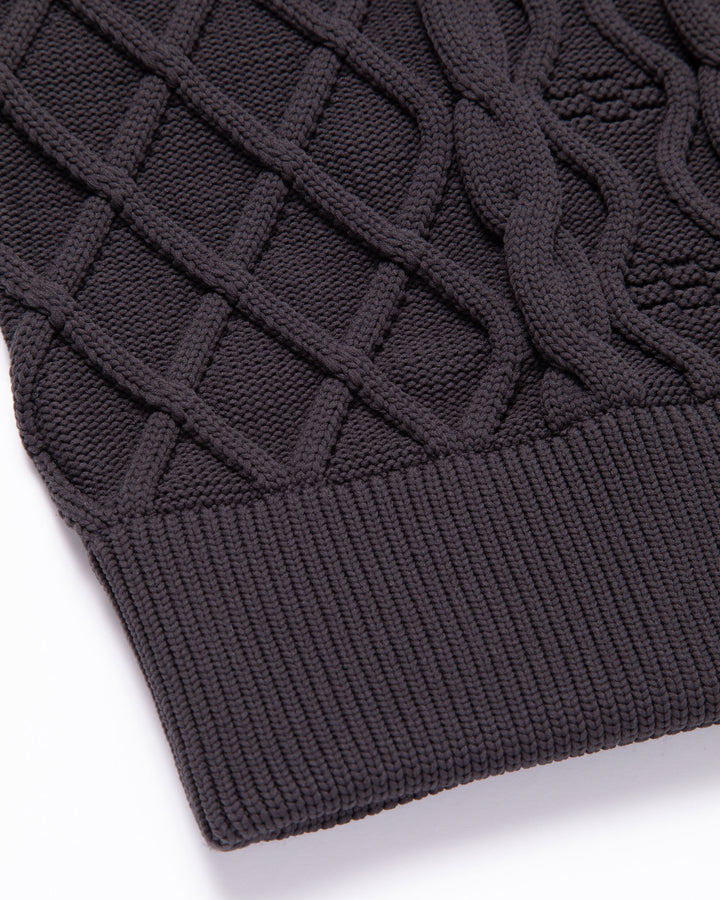 WOMEN 7G DVRX Knit Cable Turtle Neck-763474776-CHARCOAL