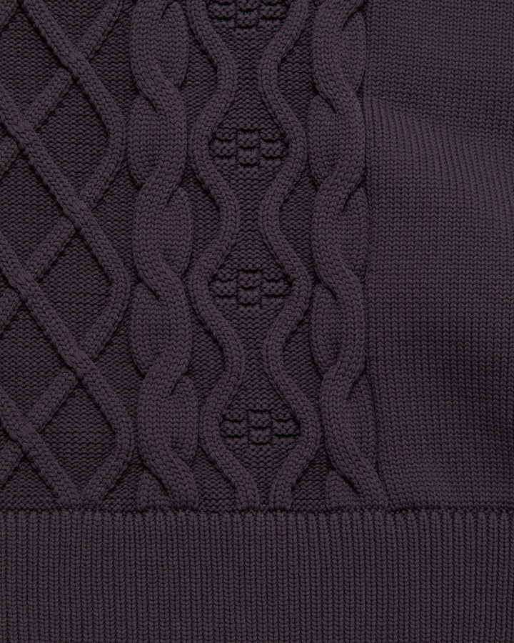 WOMEN 7G DVRX Knit Cable Turtle Neck-763474776-CHARCOAL