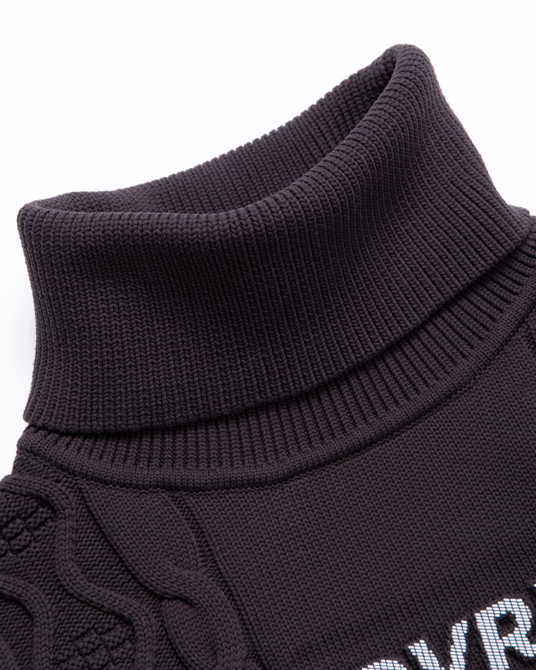 WOMEN 7G DVRX Knit Cable Turtle Neck-763474776-CHARCOAL