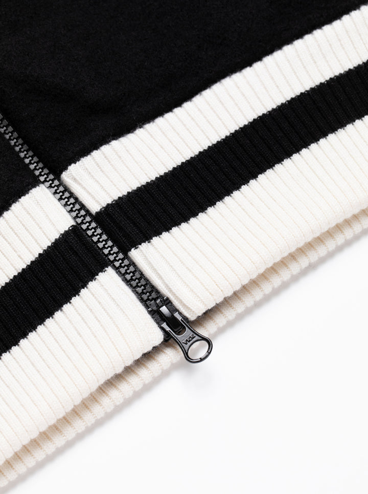 WOMEN Devereux Washed Wool Full Zip JK 763474179-BLACK