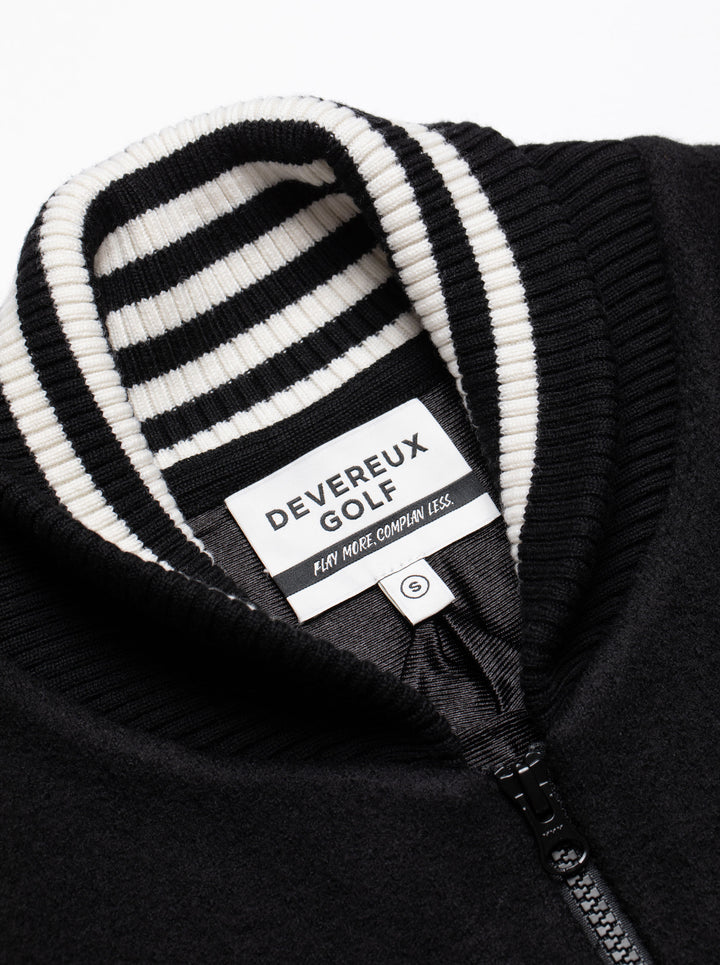 WOMEN Devereux Washed Wool Full Zip JK 763474179-BLACK