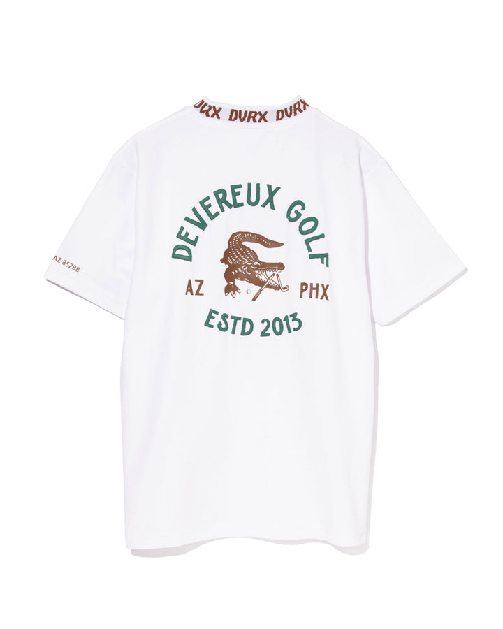 Classic Logo Rib モックネッククロコTシャツ 763572025-WHITE