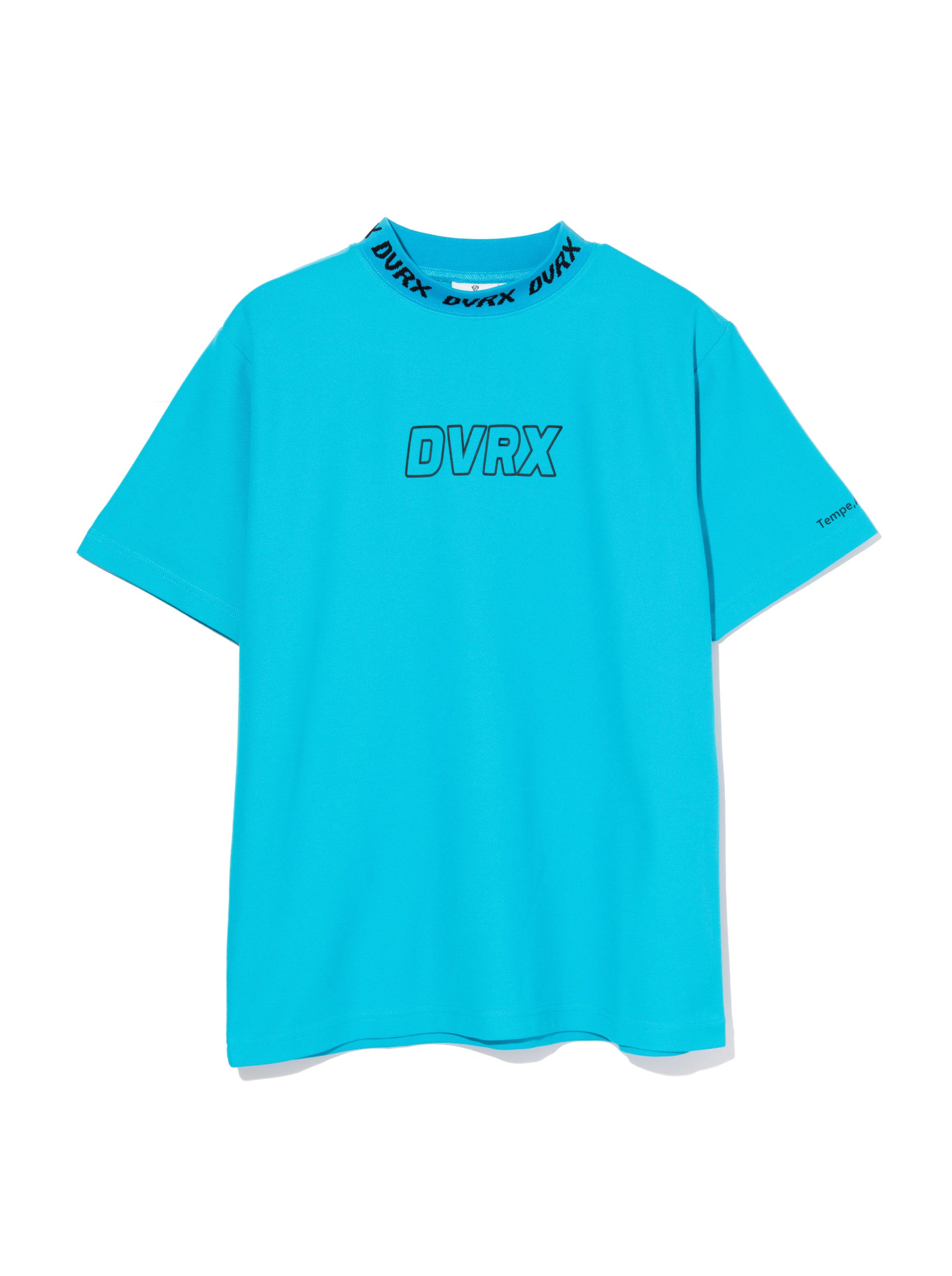 Classic Logo Rib モックネッククロコTシャツ 763572025-AQUA