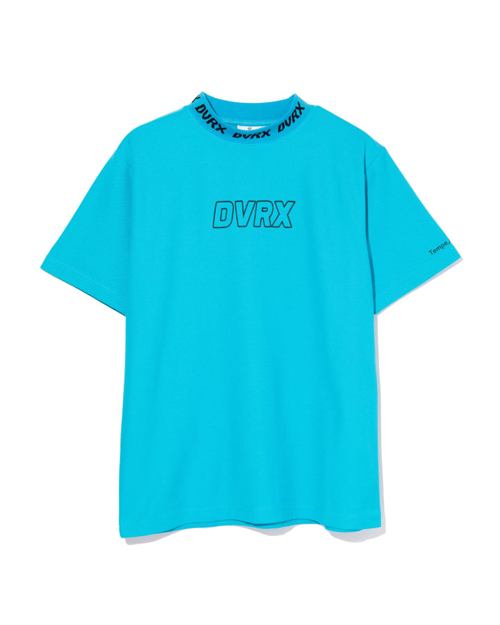 Classic Logo Rib モックネッククロコTシャツ 763572025-AQUA