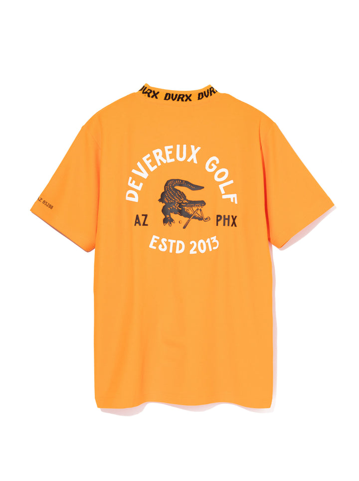 Classic Logo Rib モックネッククロコTシャツ763572025-ORANGE