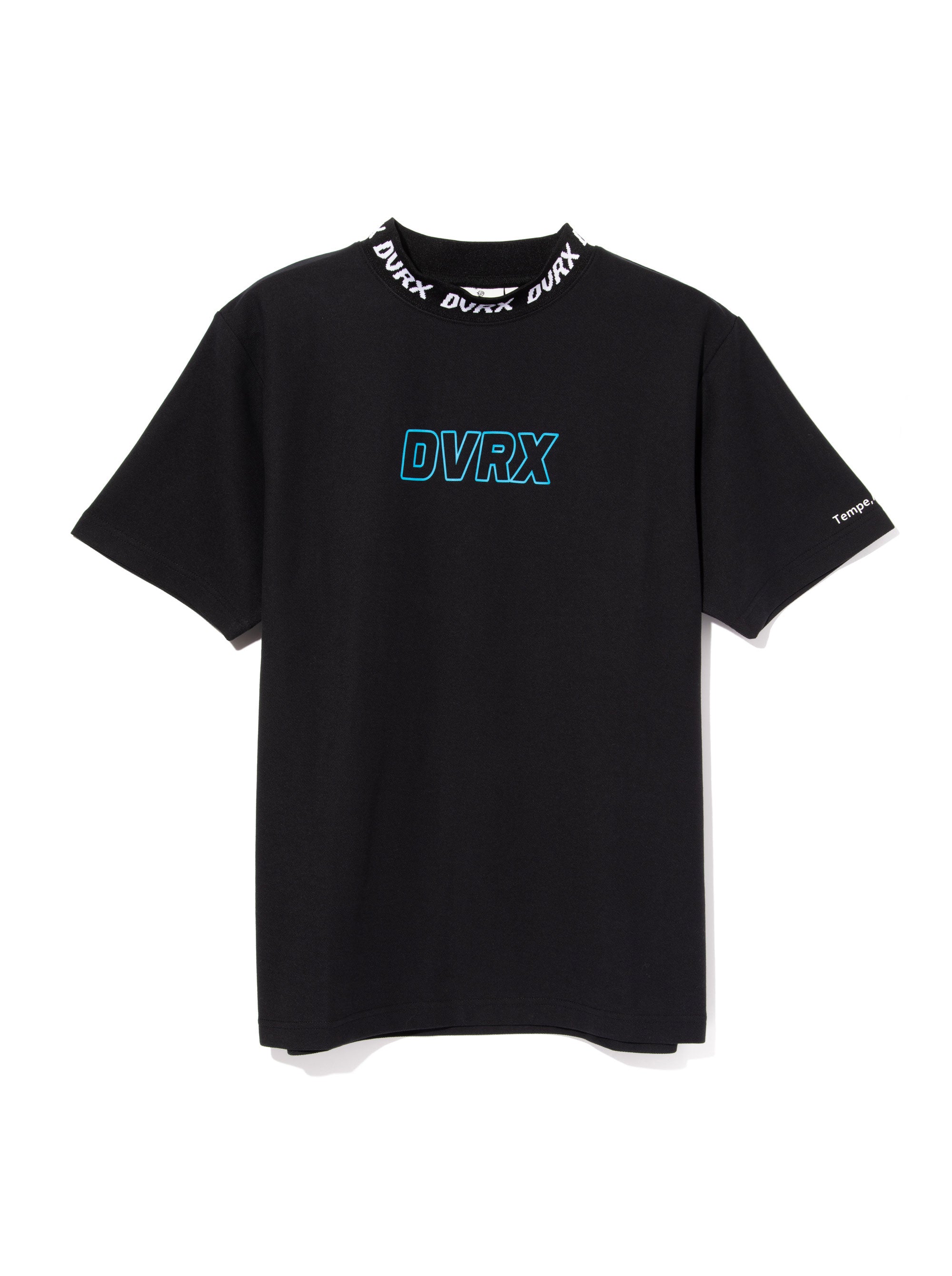 Classic Logo Rib モックネッククロコTシャツ 763572025-BLACK