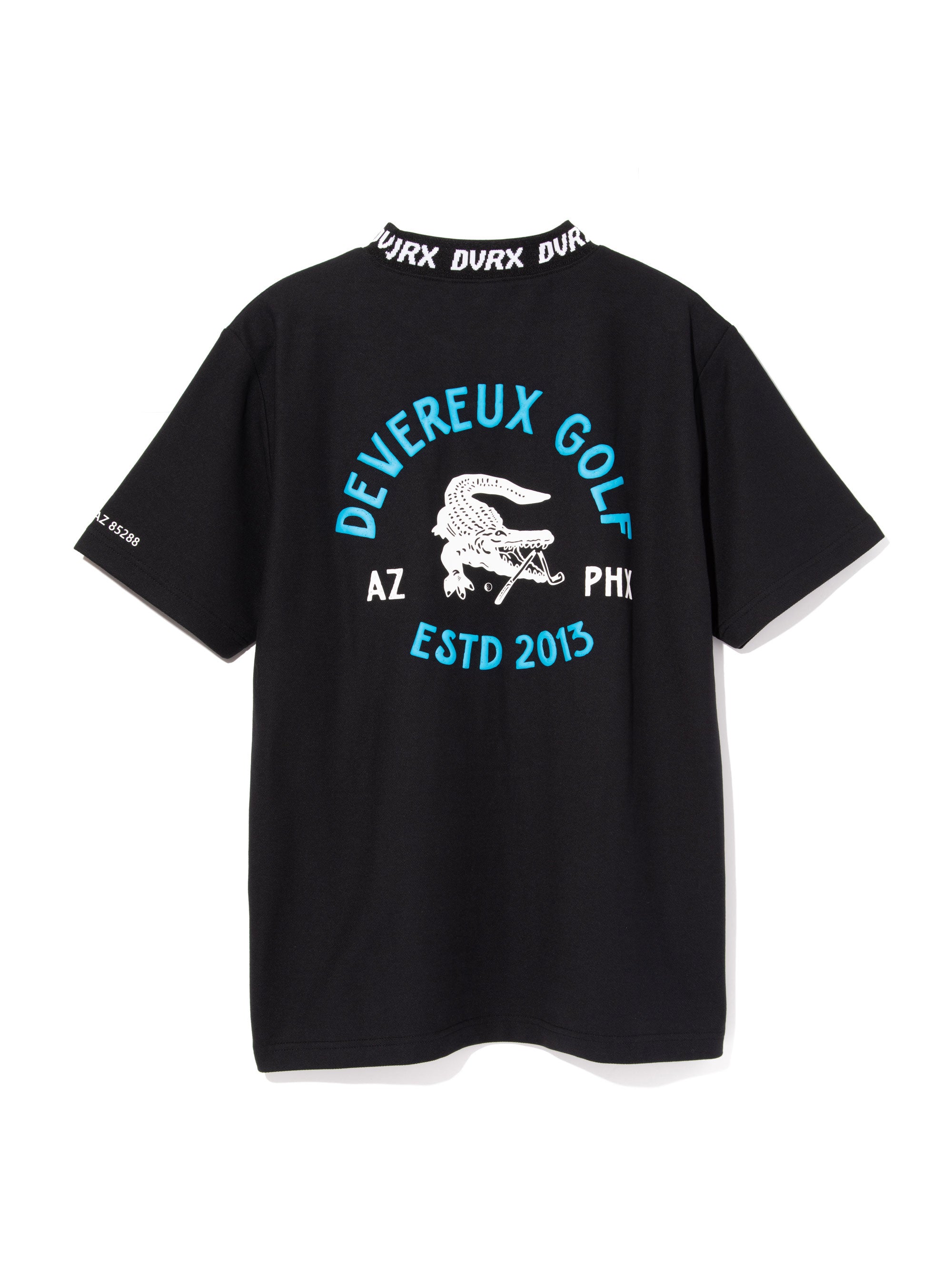 Classic Logo Rib モックネッククロコTシャツ 763572025-BLACK