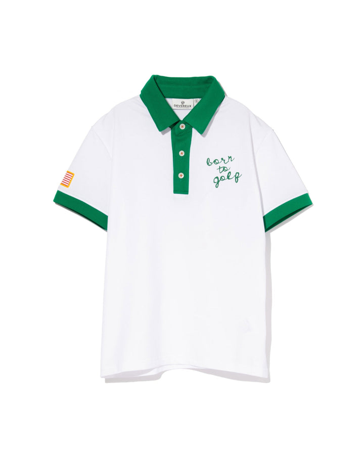 WOMEN PF Born to Golfポロ 763572082-WHITE x GREEN