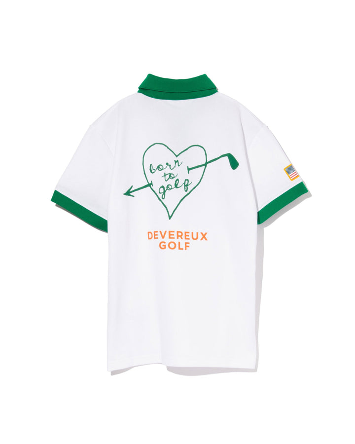 WOMEN PF Born to Golfポロ 763572082-WHITE x GREEN