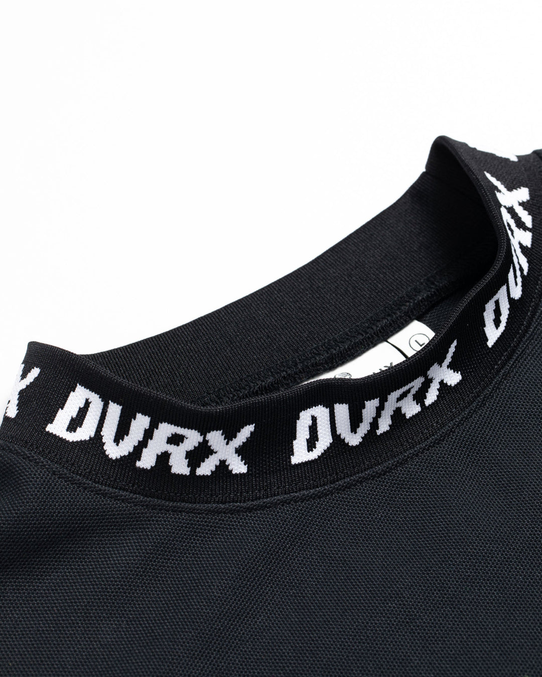 Classic Logo Rib モックネッククロコTシャツ 763572025-BLACK