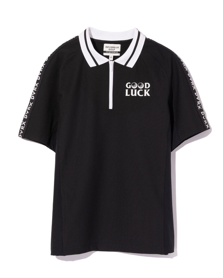 Lucky than Goodハーフジップリブポロ 763572024-BLACK