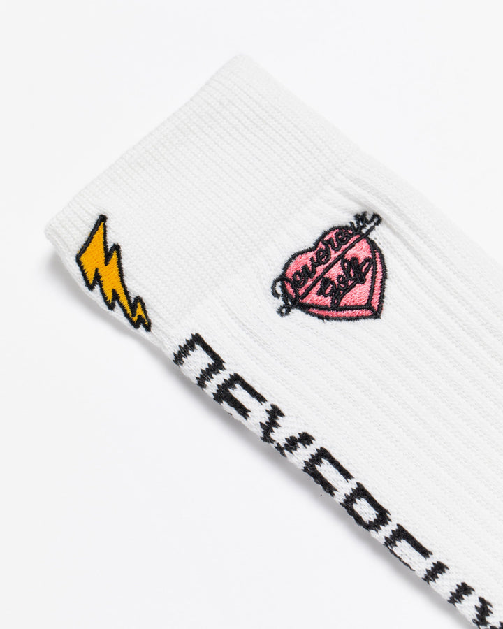 WOMEN Back Logo Regular Socks 763572870-WHITE/BK