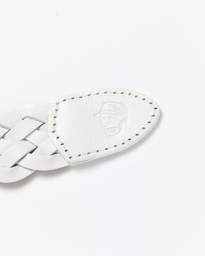 WOMEN レザーメッシュベルト 763572825-WHITE