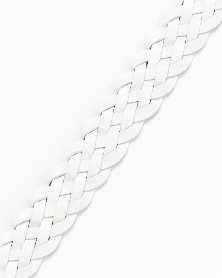 WOMEN レザーメッシュベルト 763572825-WHITE