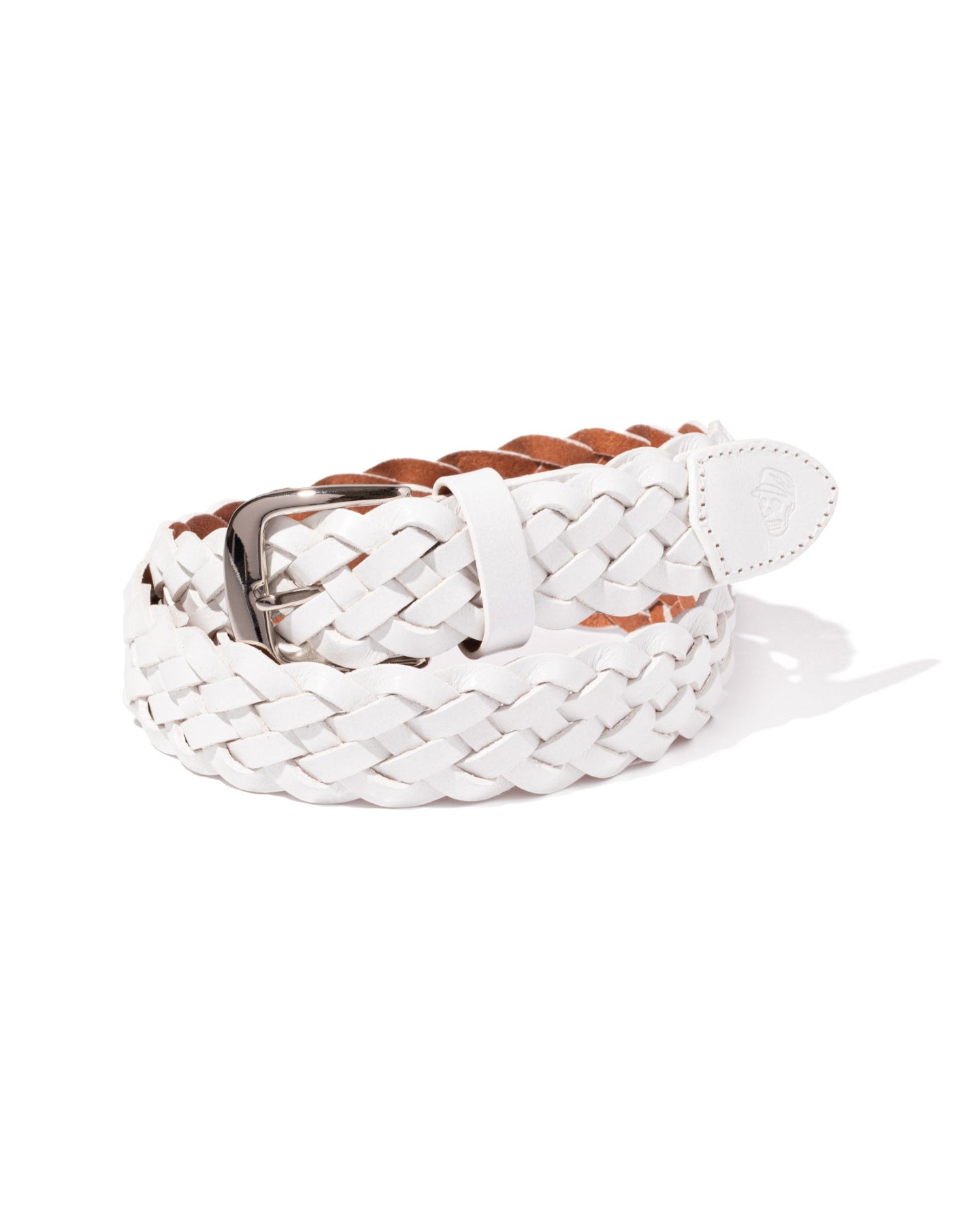 WOMEN レザーメッシュベルト 763572825-WHITE