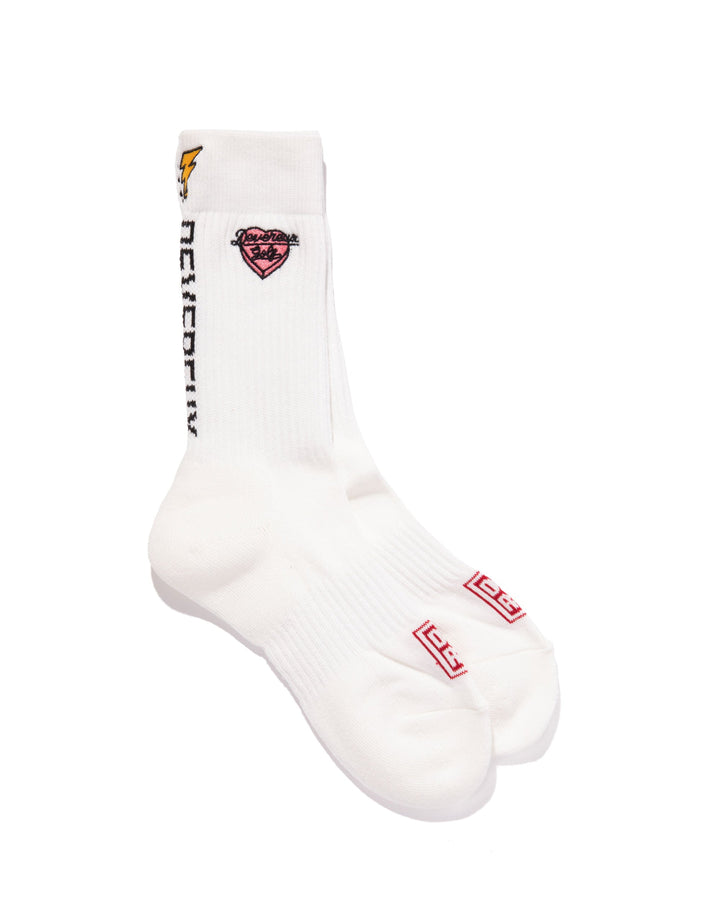 WOMEN Back Logo Regular Socks 763572870-WHITE/BK