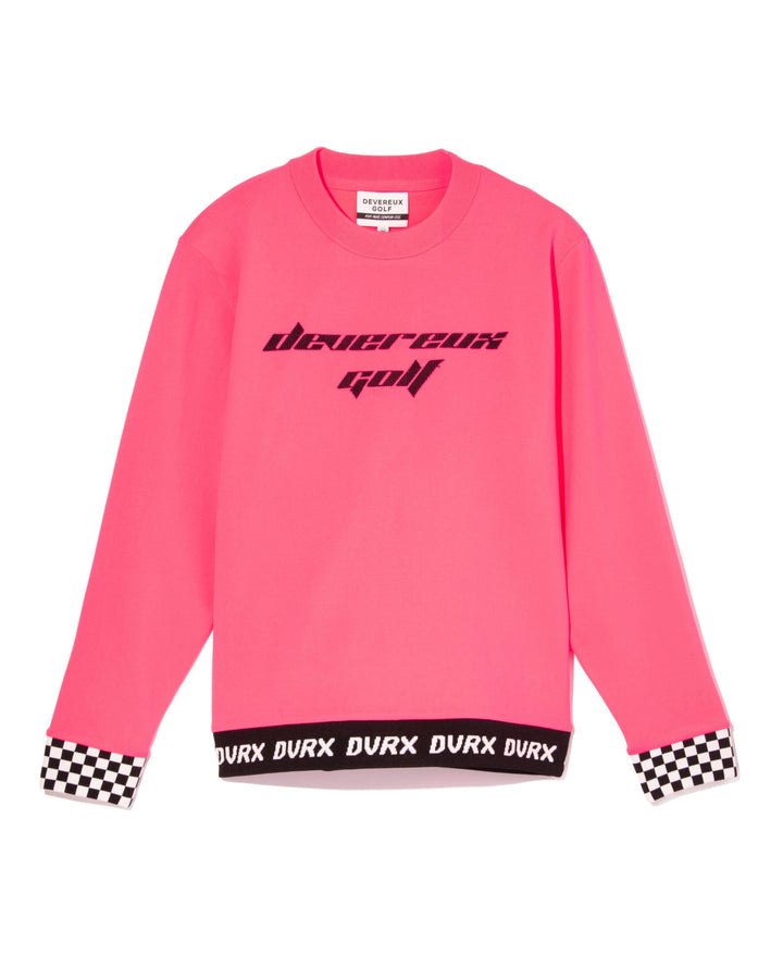 Born to Golf チェッカーリブニットプルオーバー 763572702-PINK