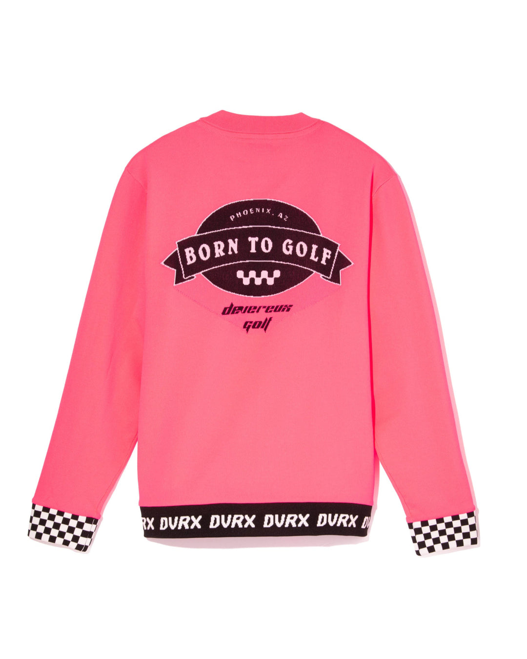 Born to Golf チェッカーリブニットプルオーバー 763572702-PINK