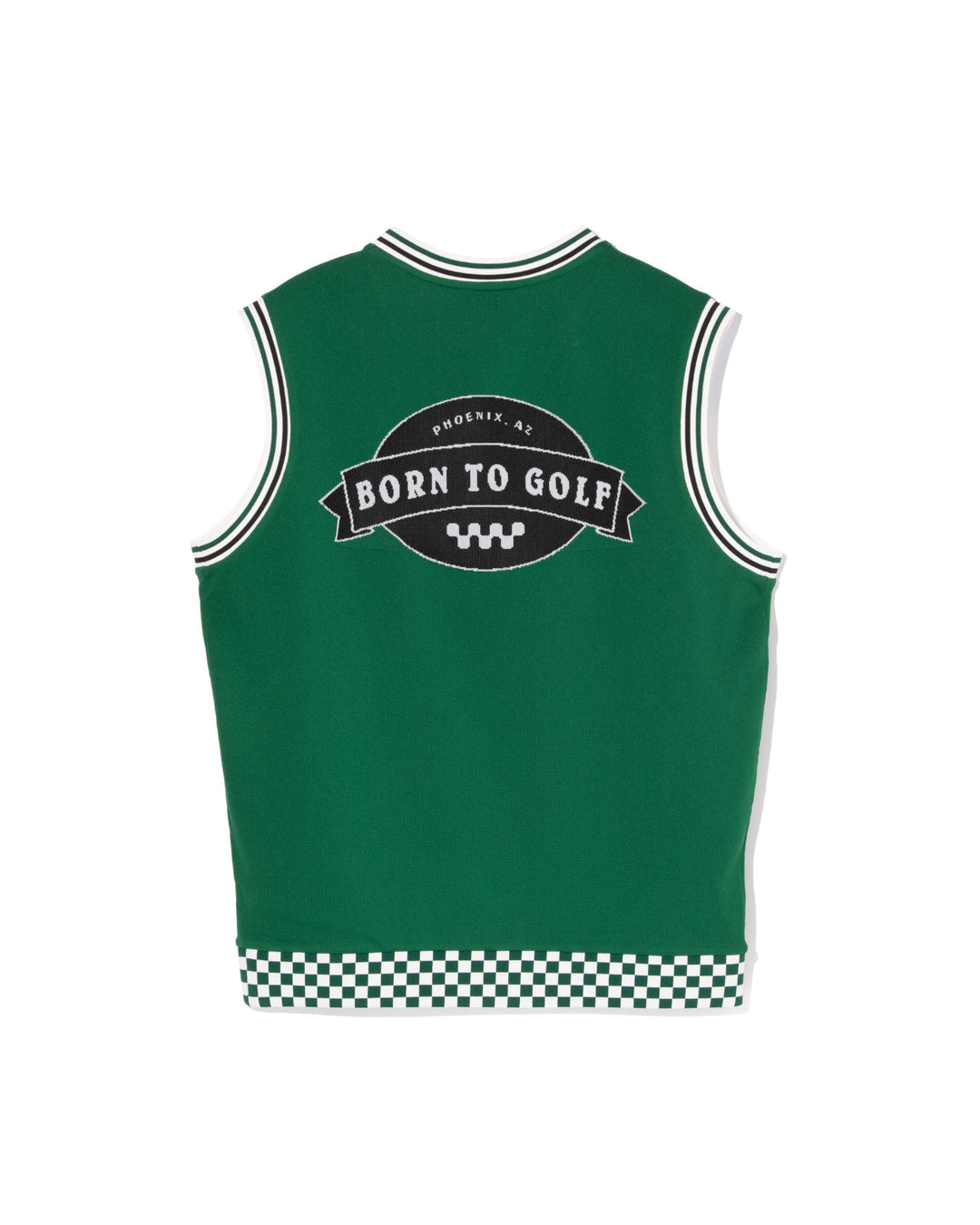 Born to Golf チェッカーリブニットベスト 763572701-GREEN