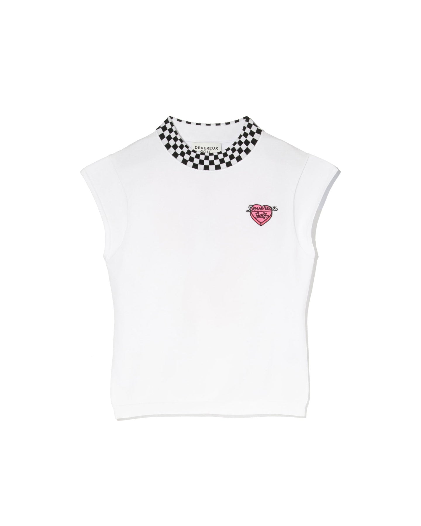WOMEN Born to Golf チェッカーリブモックフレンチスリーブニット 763572771-WHITE