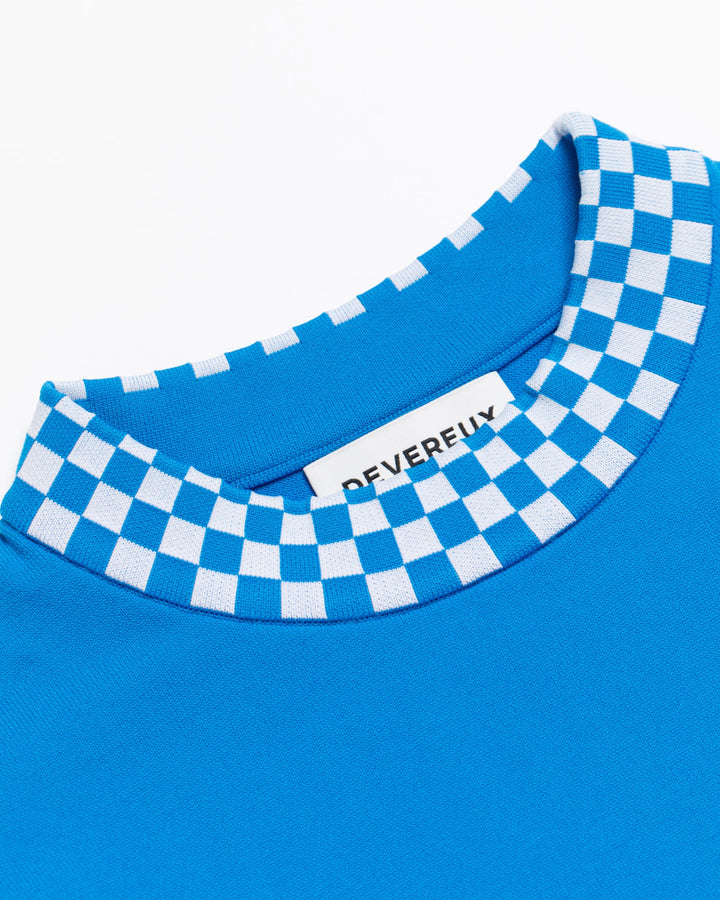 WOMEN Born to Golf チェッカーリブモックフレンチスリーブニット 763572771-BLUE