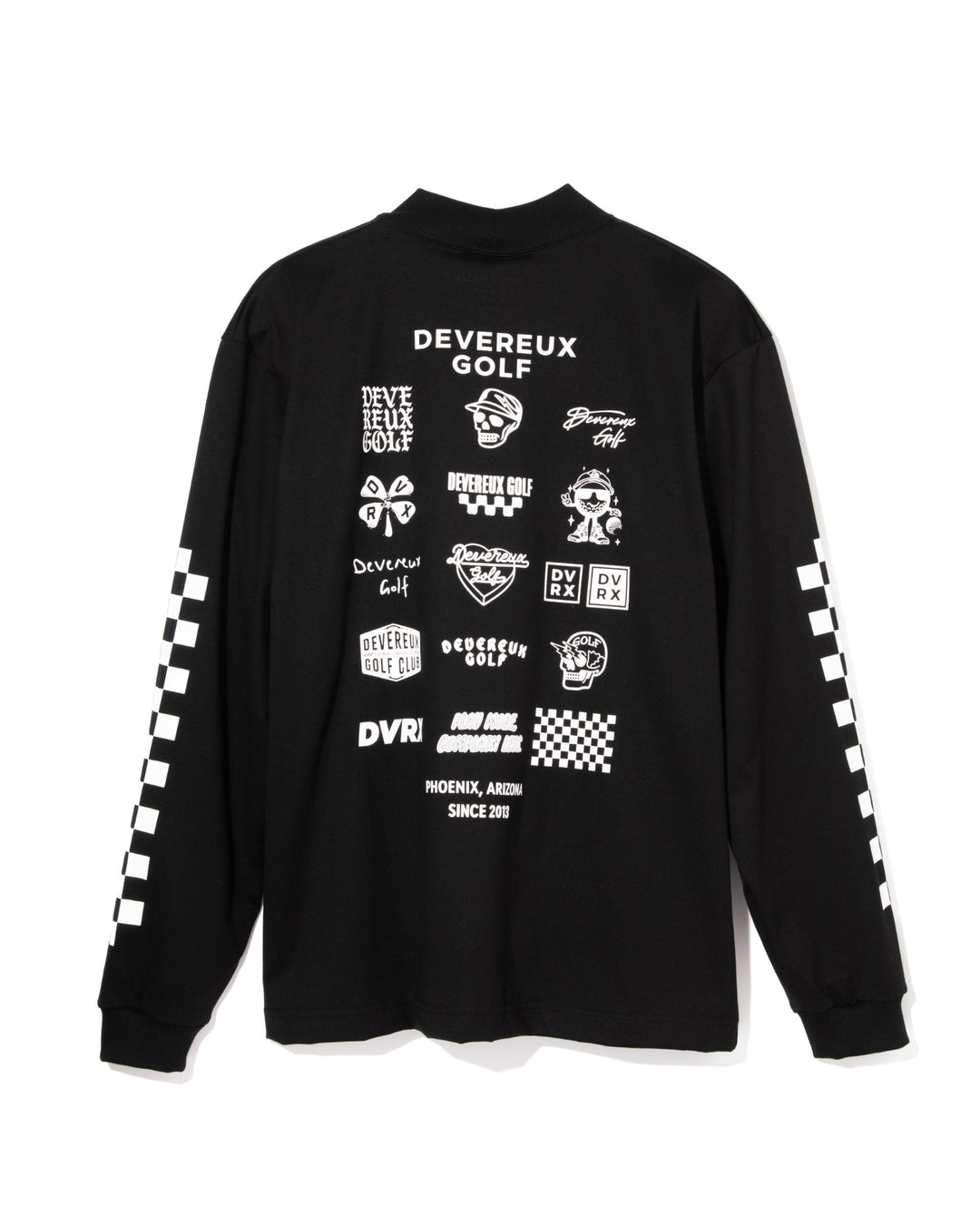 Logo Assorted ロングスリーブ モックネックTシャツ 763572022-BLACK