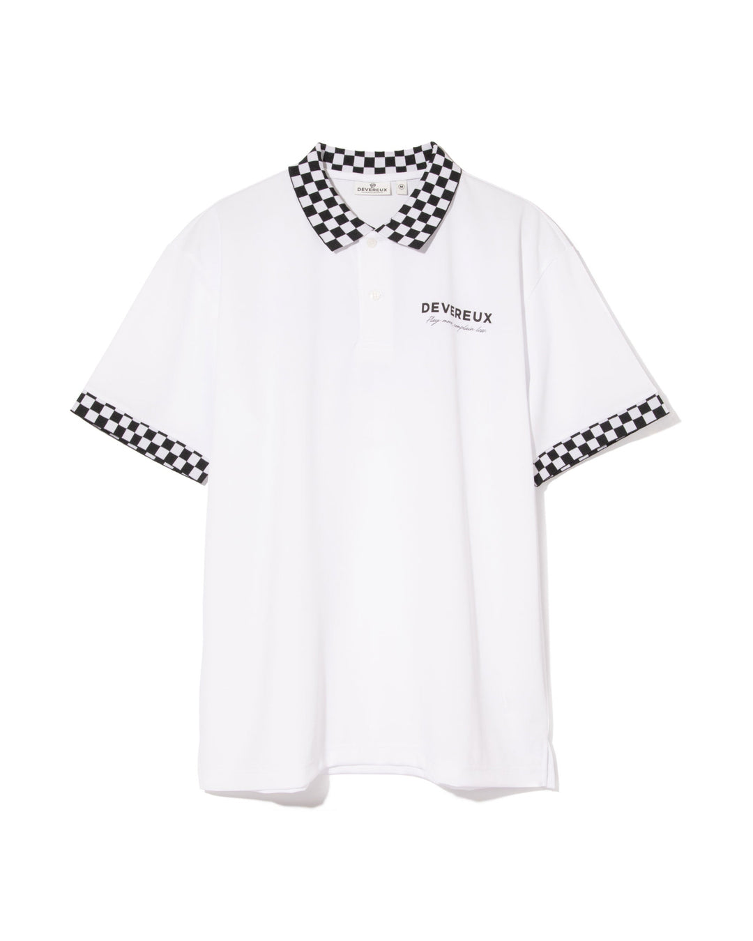 Icon Checker Ribポロ 763572016-WHITE